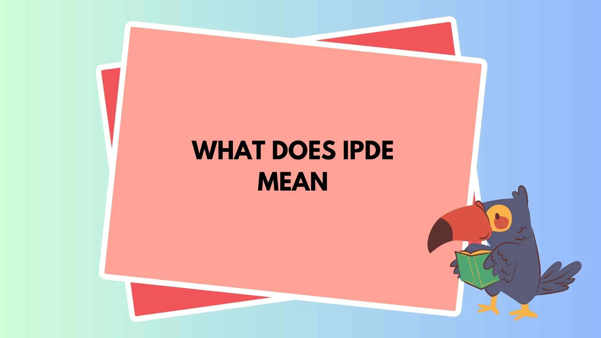 What Does IPDE Mean? Definition, Uses and Examples